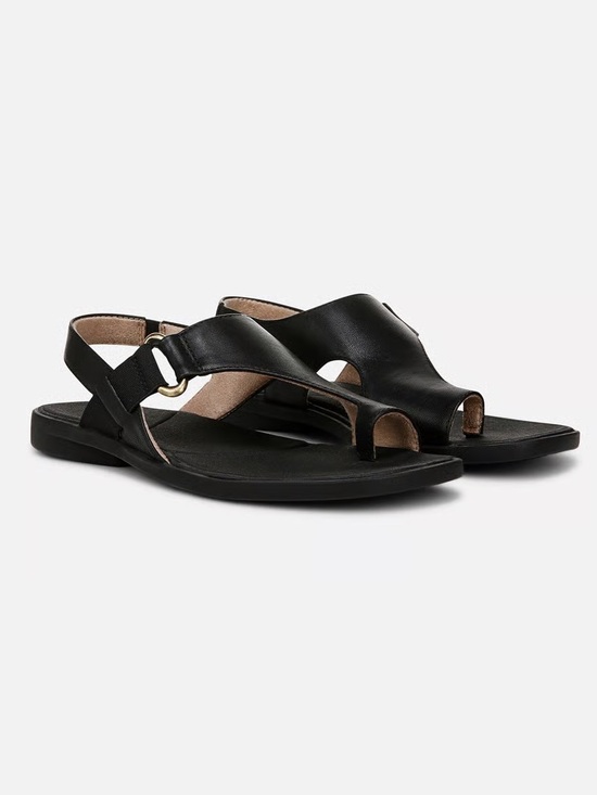 SOUL Naturalizer Shoes - SOUL Naturalizer Women 8.5M Black Faux Leather Comfort Freya Flat Sandals